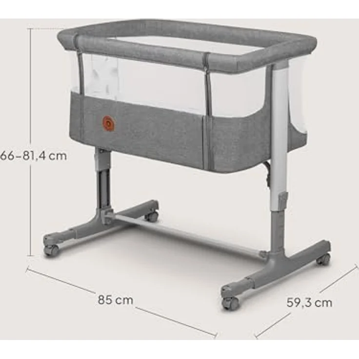 Lionelo Aurora 3 in 1 Babybett bis 9 kg, Beistellbett, Wiege, Höhenverstellug und Einstellung der Neigung der Matratze, 4 Räder mit Bremse Ergonomische Matratze Tasche – Bild 11