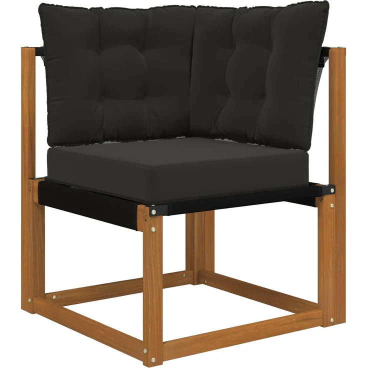vidaXL Outdoor-Sofagarnitur 6 stk. 6-Sitzer Natur und Schwarz 3382172 – Bild 6