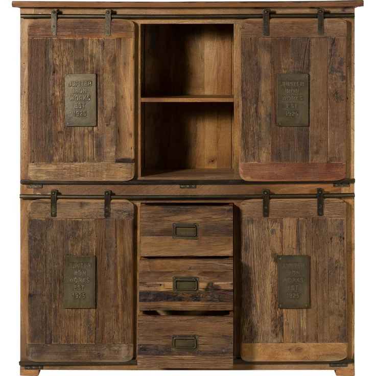 Highboard Mango / Altholz 150x45x160 natur lackiert RAILWAY LIMITED #125 – Bild 2