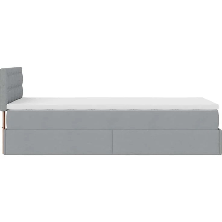 vidaXL Ottoman-Bett mit Matratze Hellgrau 100x200 cm Stoff 3311601 – Bild 9