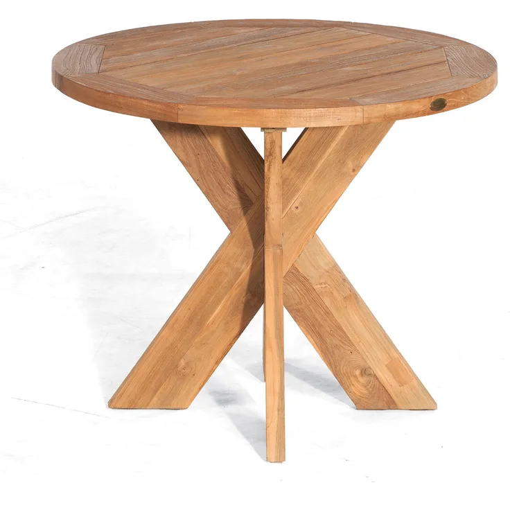 Sonnenpartner Gartentisch Quantum rund Ø 90 cm Teakholz Old Teak Tisch Esstisch
