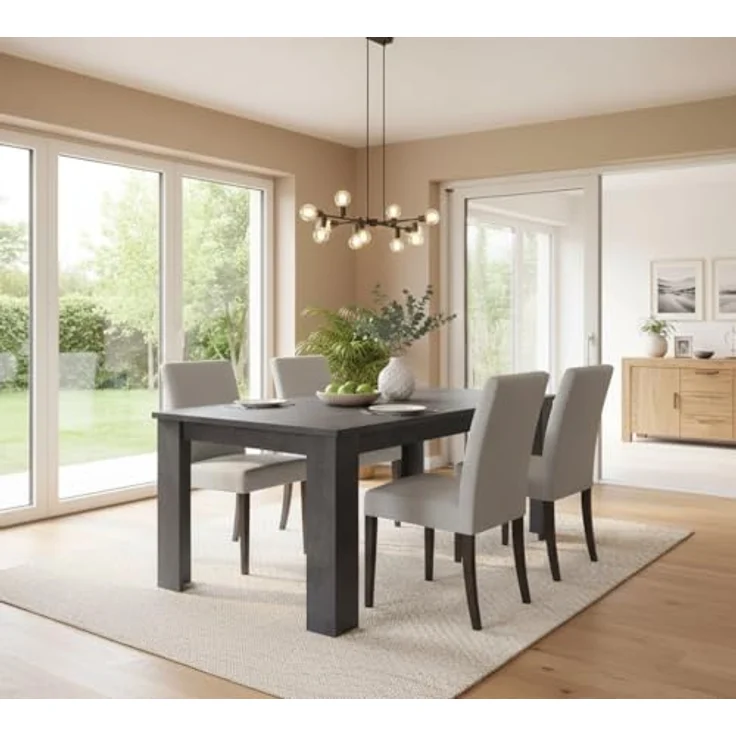 Dmora - Ausziehbarer Tisch Natan, Ausziehbare Konsole für bis zu 12 Sitzplätze, Ausziehbare Konsole 100 % Made in Italy, 160/210 x 90 x 75 cm, Schiefer – Bild 6
