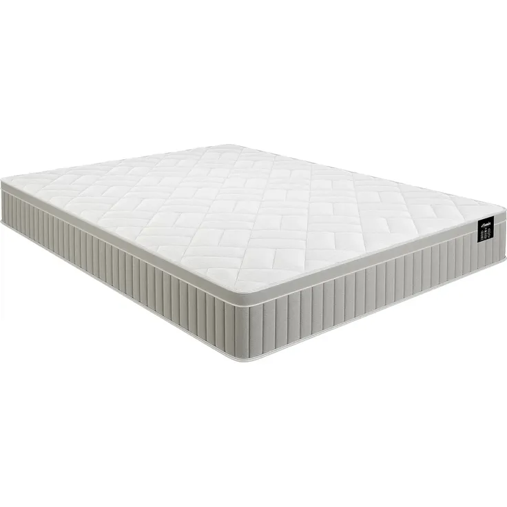 Vente-unique - SOMIRA Set aus Matratze und Bettgestell Stoff Weiß - B 160 cm x H 31 cm x L 200 cm – Bild 2