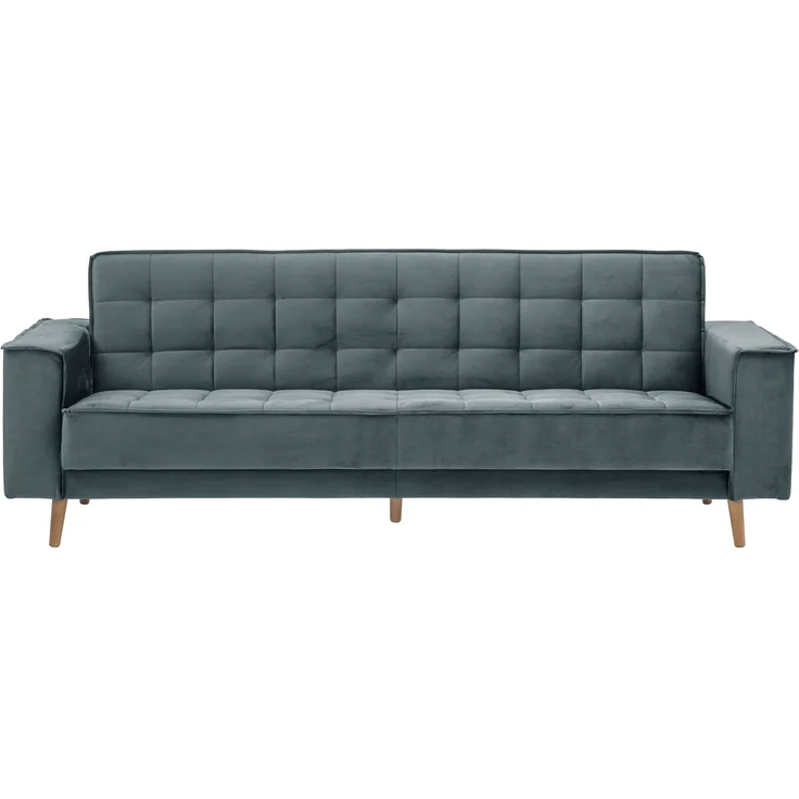 Sofa 3-Sitzer mit Bettfunktion Kavindra Samtvelours azur – Bild 2