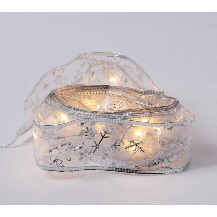 MARELIDA LED-Lichterkette LED Seidenband Geschenkband Schleifenband 30 LED 2,7m Batterie, 30-flammig – Bild 3