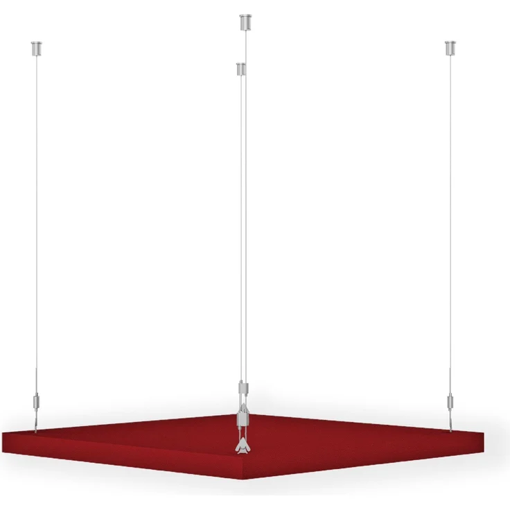 Rheinland Möbel FocusWall DAQ0808 – Quadratischer Akustik-Deckenabsorber 80×80 cm in Stofffarbe Calypso inkl. Chrom-Stahlseilen - Made in Germany - Klasse A, Stoffbezug, schwer entflammbar – Bild 3