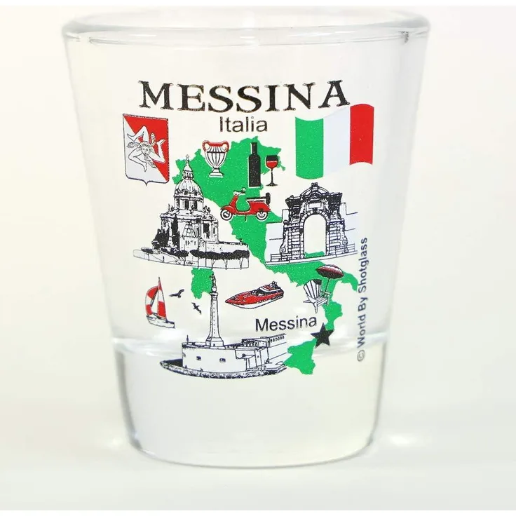 World By Shotglass Messina Sicily Italy Great Italian Cities Collection Schnapsglas