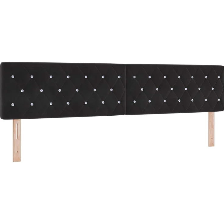 vidaXL Boxspringbett mit Matratze Schwarz 200 x 200 cm Samt 3451741 – Bild 4