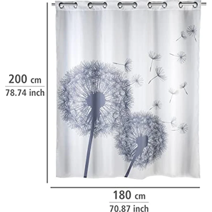WENKO ASTERA FLEX Duschvorhang 180 x 200 cm, Weiß, Polyester, waschbar – Bild 10