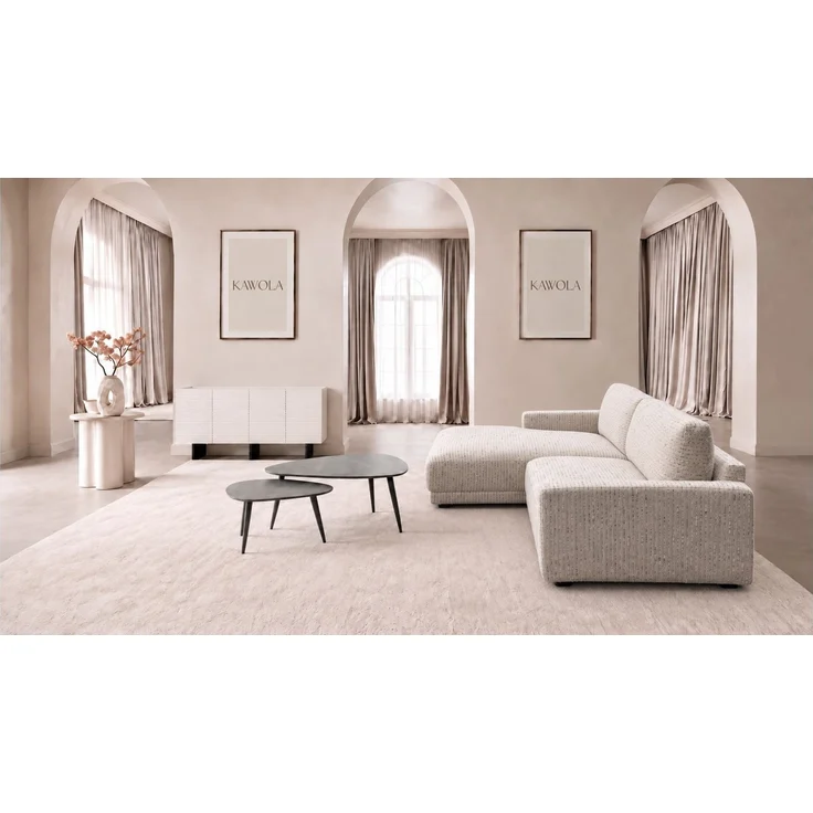 KAWOLA Sofa MARLIN Ecksofa Stoff cremeweiß Longchair links 80 x 168 x 262 cm – Bild 5