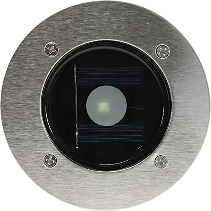 Solar Bodenleuchte Ø10cm, IP44, Edelstahl, Weiß – Bild 4