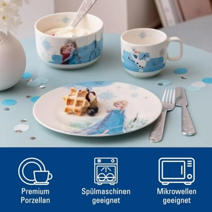 Villeroy & Boch - Disney Frozen Kindergeschirr Set 3tlg, Spülmaschinenfest, Mikrowellensicher, Geschirr für Kinder, Premium Porzellan – Bild 3
