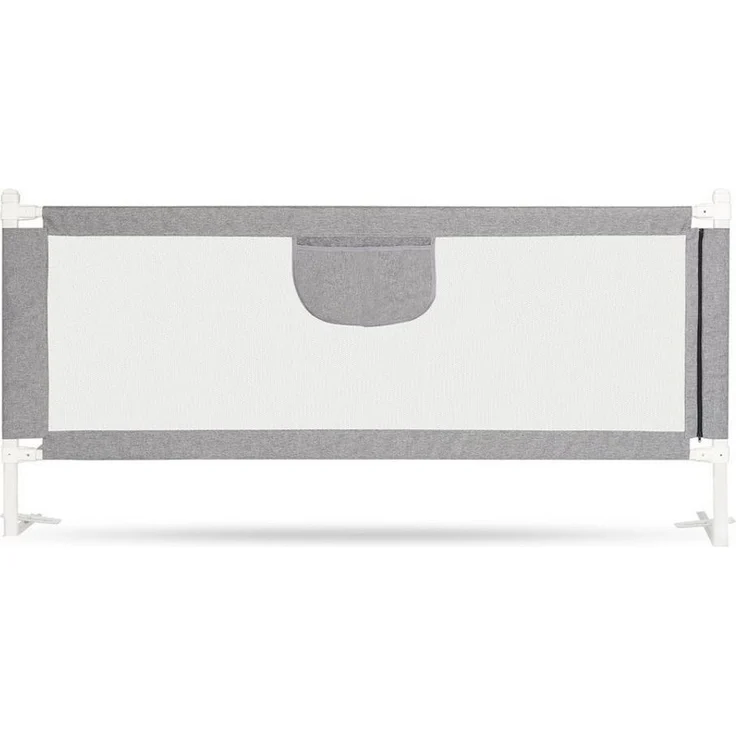 Clanmacy Bettschutzgitter Bettgitter, Bettgitter, Kinderbettgitter für Kinder, Babybettgitter (klappbar, tragbar, Kinderbettschutzgitter, Fallschutz 150-200cm), aus Metall – Bild 1