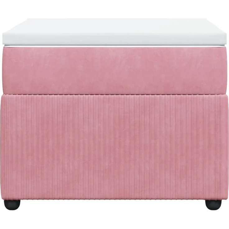 vidaXL Boxspringbett mit Matratze Rosa 90x200 cm Samt 3285619 – Bild 4