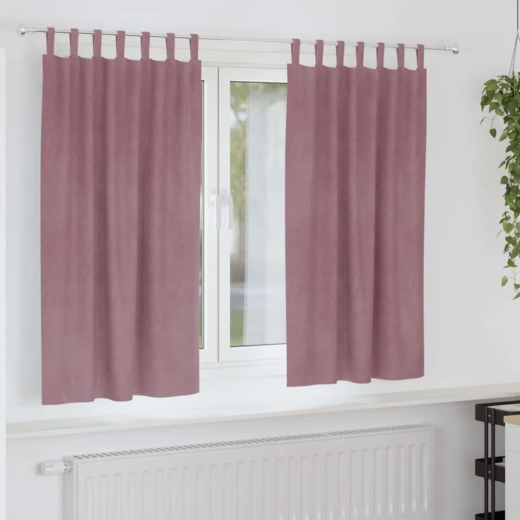 Verdunkelungsvorhänge 2 pcs | für Wohnzimmer & Schlafzimmer Dunkelrosa 140 x 175 cm Samt – Bild 2