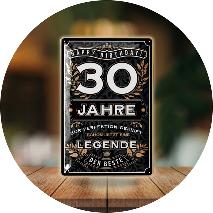 LANOLU Blechschild Der Beste 30 Jahre - 20x30cm – Metall – Schwarz – 20148 – Bild 6