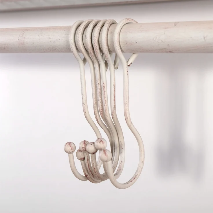 Wandgarderobe LILY 6 Haken, Hutablage antik-weiß – Bild 6