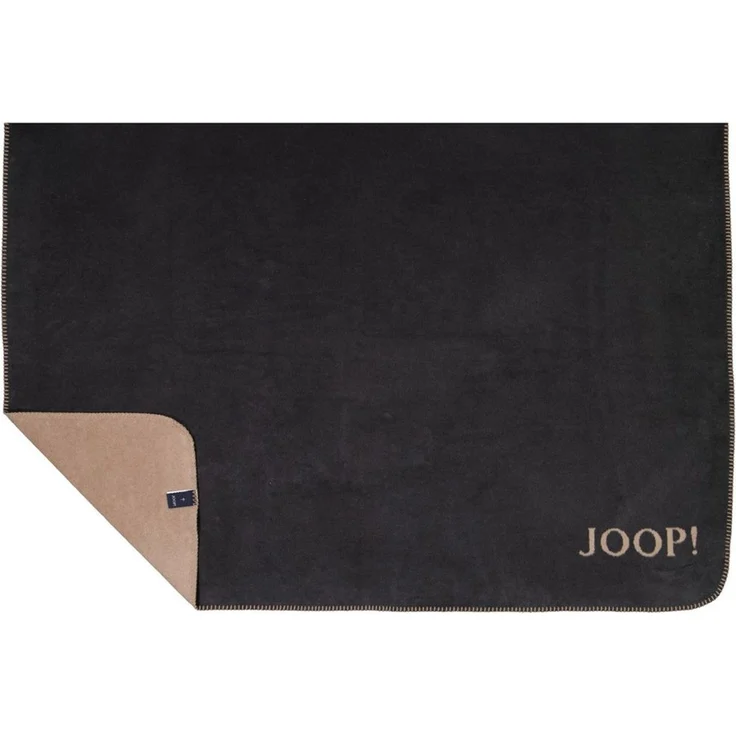 JOOP! 'Uni-Doubleface' Wohndecke, Baumwollmischgewebe, anthrazit / karamell, 150 x 200 cm – Bild 4