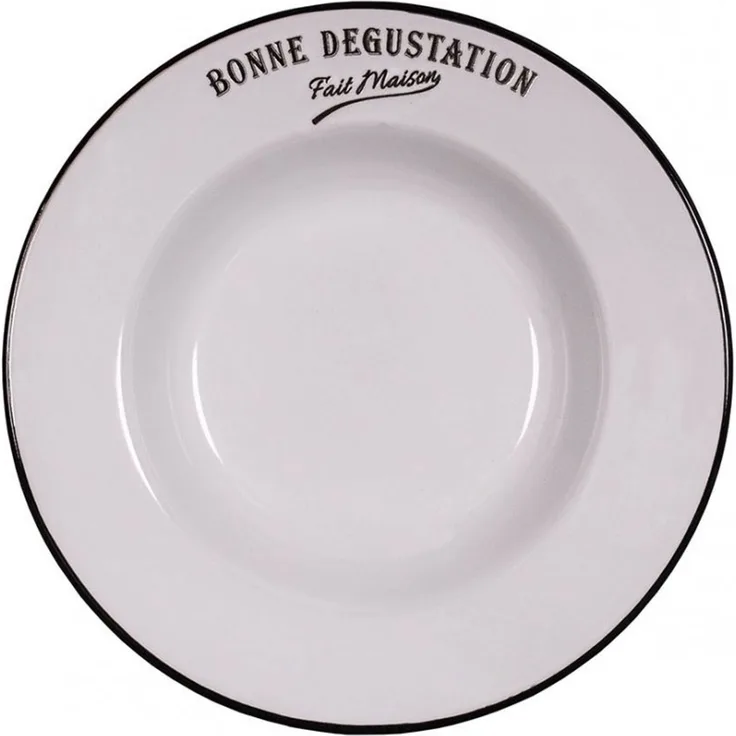 Dessertteller Bonne dégustation Keramik 22cm Antic Line SEB17175 Weiß
