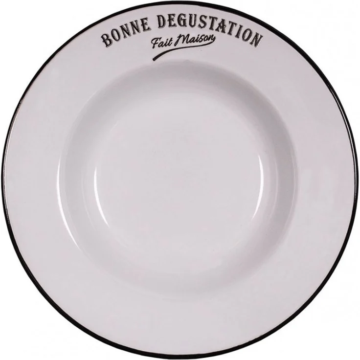 Dessertteller Bonne dégustation Keramik 22cm Antic Line SEB17175 Weiß