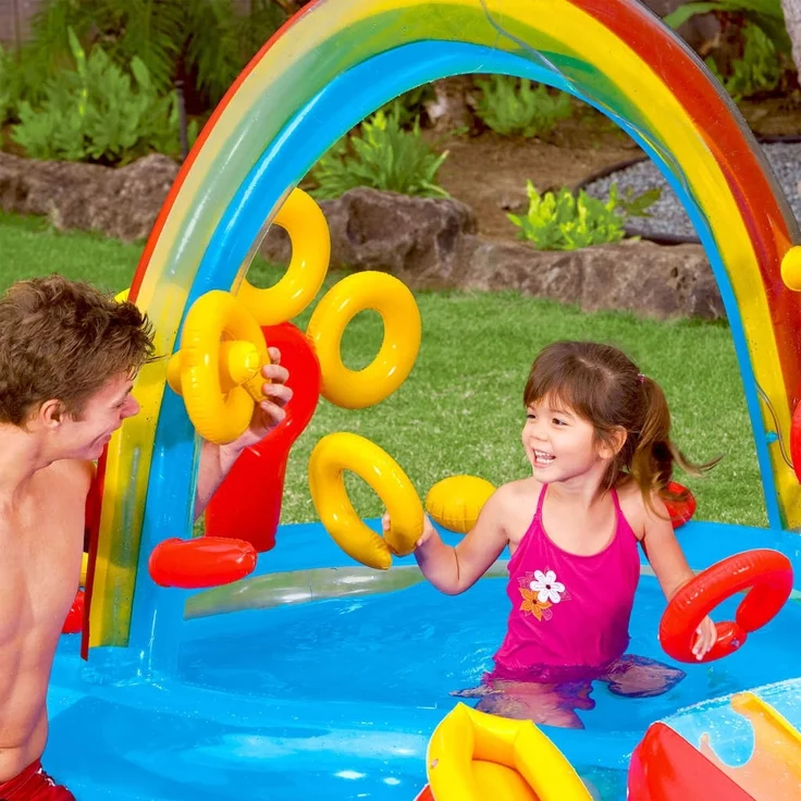 Intex Pool Aufblasbar Rainbow Ring Play Center 297x193 x135 cm 3202797 – Bild 6