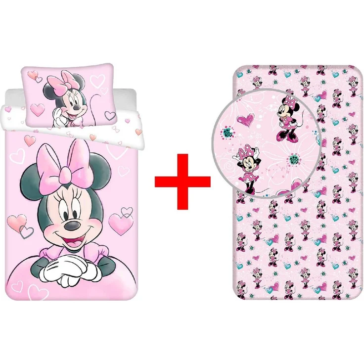 Disney Kinderbettwäsche Disney Minnie Maus Kinderbettwäsche 100x135 cm + Spannbettlaken, Renforcé, 2 teilig – Bild 5