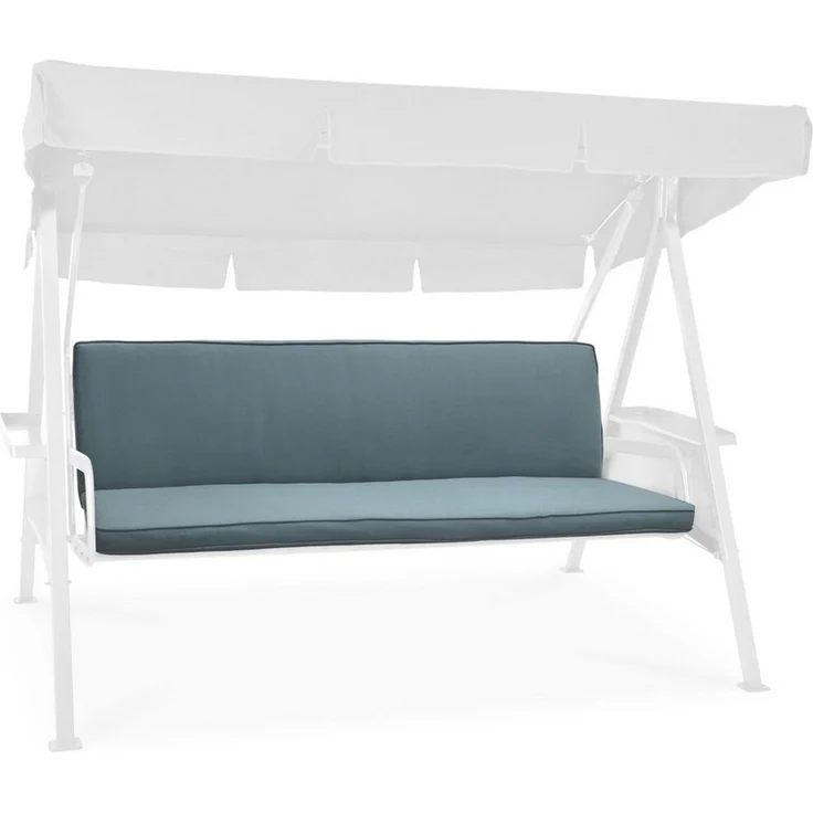 Beautissu Sitzauflage Hollywoodschaukelauflage 3 Sitz 2er Set Loft HS, 180x50cm, Taubenblau, Waschbare Outdoor Auflage für Hollywoodschaukel mit Reißverschluss – Bild 2