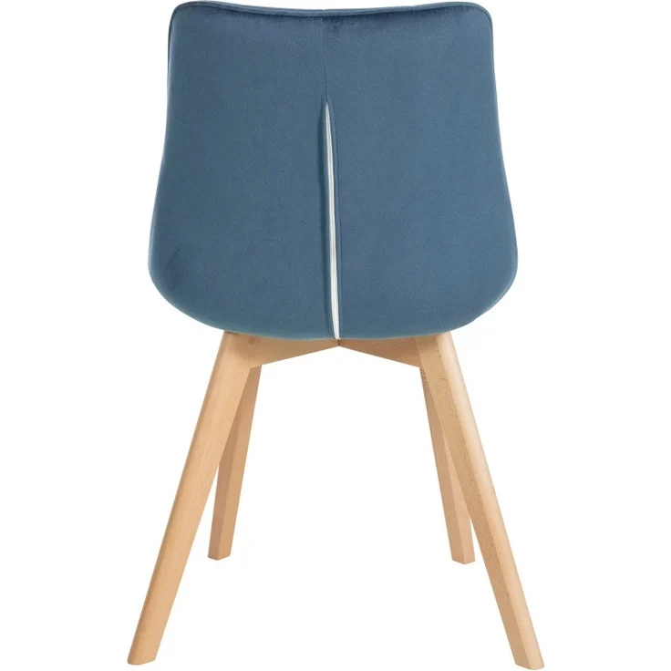 CLP 2er Set Esszimmerstühle Brook mit Samtbezug,blau – Bild 6