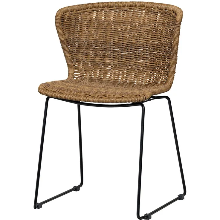Gartenstuhl Wings aus Rattan-Seil, modern, 2er-Set, Natur, für Innen und Außen