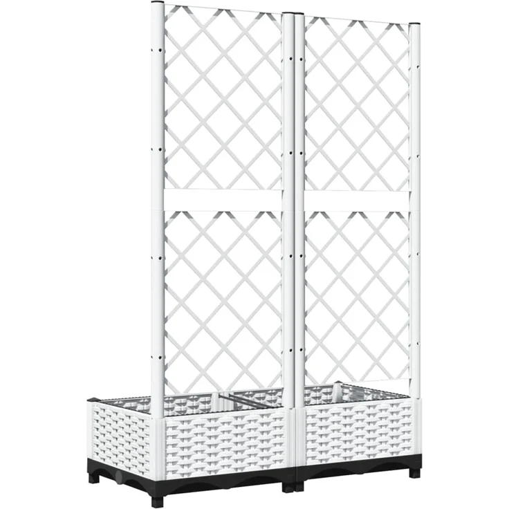 vidaXL Pflanzkübel mit Rankgitter Weiß 80x40x121,5 cm PP 153281 – Bild 6