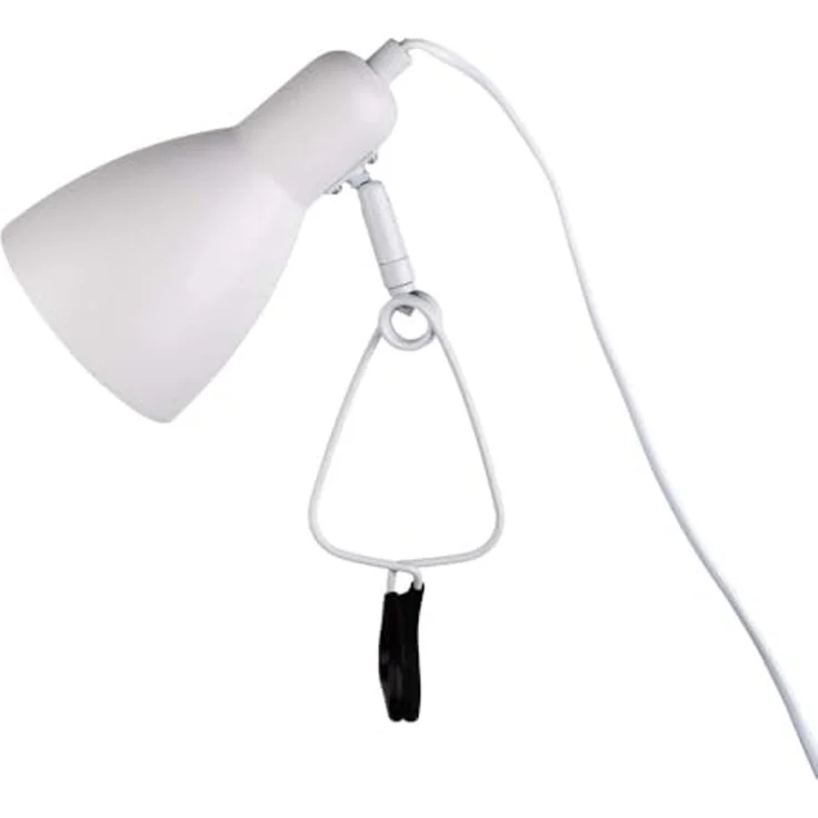 Klemmleuchte Bett Nachttischlampe Klemmlampe mit Stecker Kabel Weiß 3194923 – Bild 2