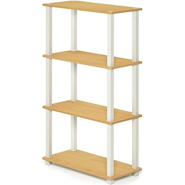 Furinno Mehrzweck-Regal mit 4 Ebenen, holz, Buche/Weiß, 29. 46x59. 94x109. 86 cm – Bild 2