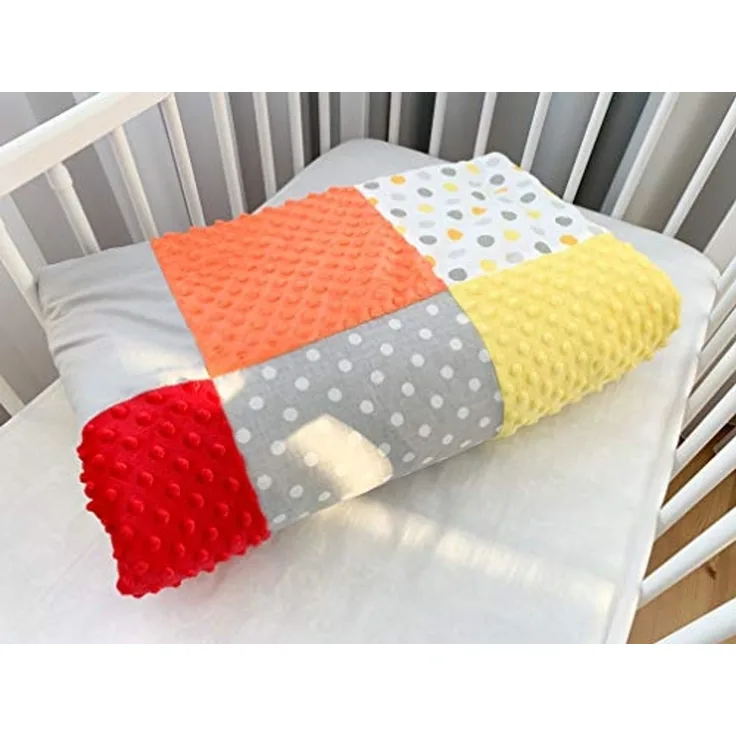 Babydecke Kuscheldecke Krabbeldecke Patchworkdecke Spieldecke Kinderwagendecke aus 100% Baumwolle (80x120 cm). Super weich und flauschig. Kuschelige Lieblingsdecke für Ihr Baby