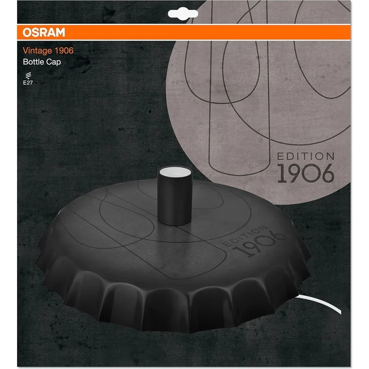 Osram Vintage Edition 1906 Bottle Cap Wand- und Tischleuchte, E27 Fassung, Aluminiumgehäuse – Bild 3
