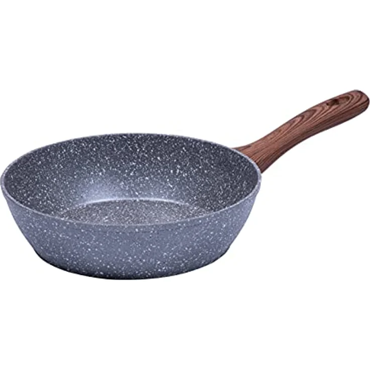 RESTO Kitchenware Bratpfanne Aquila, tiefe Schmorpfanne langlebig und spülmaschinenfest, Aluminium (1-tlg), mit ergonomischem weichem Griff in Holzoptik – Bild 2