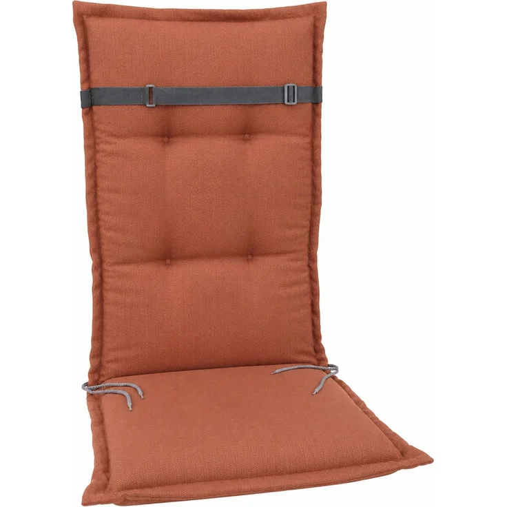 BURI 6x Auflagen Set Hochlehner für Gartenstühle 120x48x7cm Sesselauflagen Polster UV Lichtecht - Gartenstuhlauflagen Stuhlkissen mit Dicker Schaumstoff Füllung (Terrakotta) – Bild 3