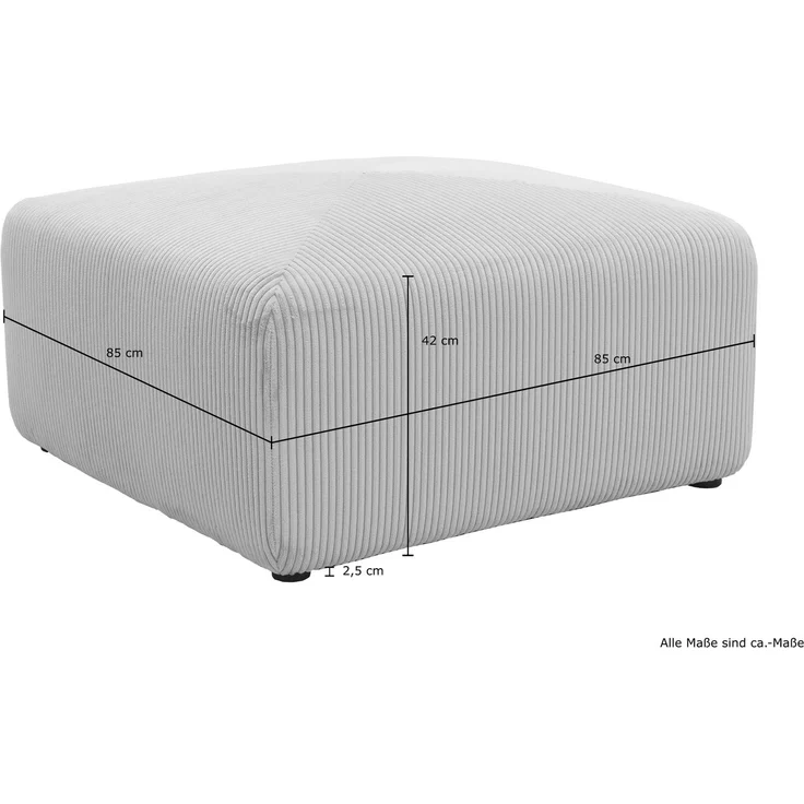 DOMO. collection Polsterhocker 800011, Hocker, quadratisch, individuell kombinierbar, Cord Modul-Fußhocker, Polstergarnitur, 85 x 85 x 42 (BxTxH), rose – Bild 5