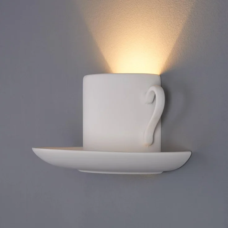 Lindby Wandleuchte Pocillo, Gips Weiß IP20, 1 x 8 W – Bild 4