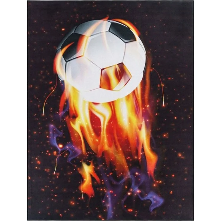 TaraCarpet Kinderteppich Fresh Kids Fußball, rechteckig, Höhe: 5 mm, Fresh Kids Fußball Flammen Kinderzimmer Jugendzimmer 80x150 cm – Bild 4