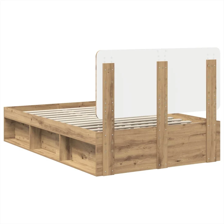 vidaXL Bettrahmen mit Kopfteil Kunsthandwerk Eiche 120 x 200 cm 3412514 – Bild 8