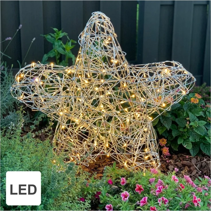 STAR TRADING LED Dekolicht, LED Outdoor-Leuchtstern,Ole', handgefertigt, silber, Ø 63cm – Bild 2
