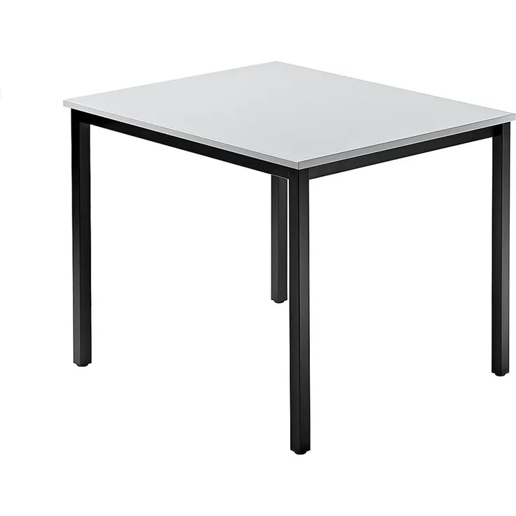 Besprechungstisch DQ08 80x80cm Grau 4-Fuß Gestellfarbe: Schwarz