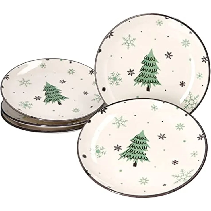 MamboCat Frühstücksteller 6er Set Kuchenteller Weihnachtsbaum 19cm - 23105706 – Bild 2