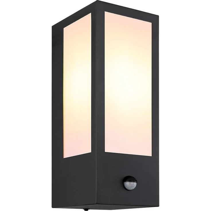 Außen Wandleuchte, Bewegungsmelder, schwarz, opal, H 32 cm – Bild 2