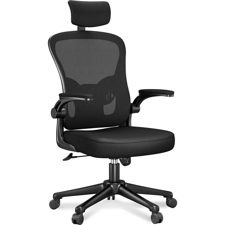 Botifly Ergonomischer Bürostuhl, Mesh-Gewebe, Schwarz, 90°-120° Wippfunktion, 360° Drehbar, 114 x 63 x 63 cm