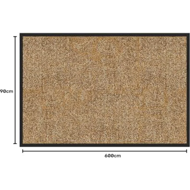 etm Hochwertige Fußmatte | schadstoffgeprüft | bewährte Eingangsmatte in Gewerbe & Haushalt | Schmutzfangmatte mit Top-Reinigungswirkung | Sauberlaufmatte waschbar & rutschfest (90x600 cm, Beige) – Bild 3