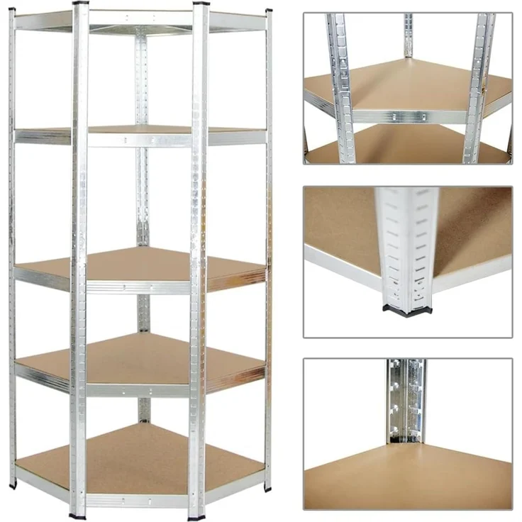 PROREGAL Eckregal Ragnar 1x: 180 x 70 x 40 cm Verzinkt Fachlast 175kg, Kellerregal, Steckregal, Garagenregal, Lagerregal – Bild 5
