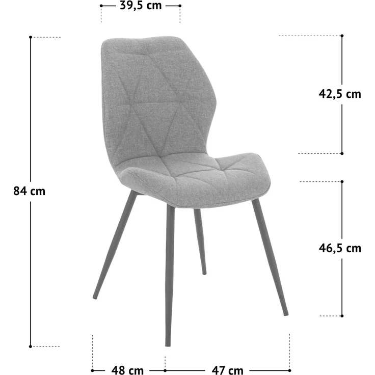 SVITA Esszimmerstuhl JAMIE (Set, 2 St), 2er Set, Küchenstühle, Stoffbezug, Weiß – Bild 2