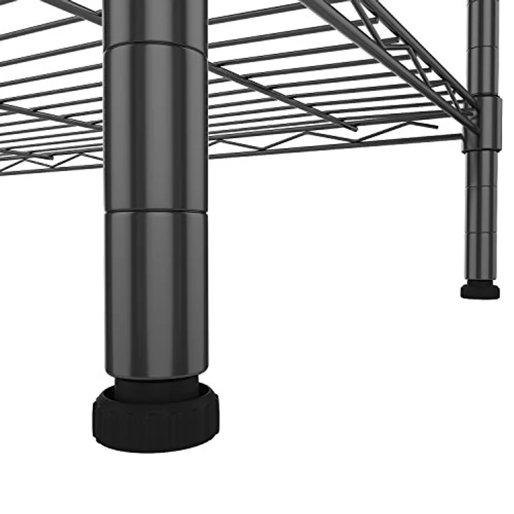 Himimi 6 Etagen Standregal Metallregal Küchenregal Badezimmerregal verchromtes Regal mit Seitenhaken und verstellbare Ablagen 54 x 29 x 160 cm, Schwarz – Bild 8