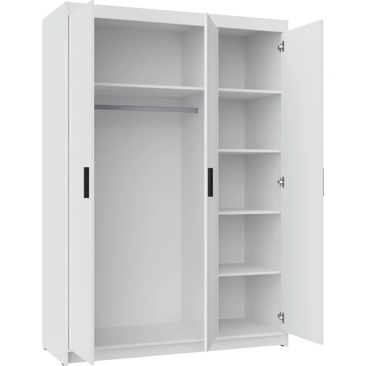 AX LIVING Storicos 3T 3 türig Kleiderschrank Weiß 133cm Breite, modern – Bild 4